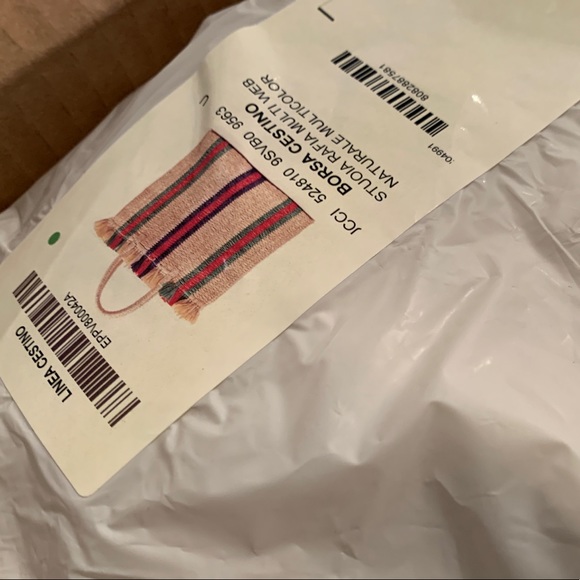 SOLD⛔️Authentic GUCCI STRAW LOGO LATGE TOTE/ REMOVABLE DRAWSTRING LARGE POUCH - Picture 16 of 16